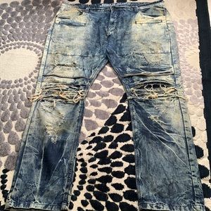 NormCore Extreme Distressed Hobo Baggy Chic Jeans Size 44x32